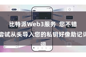 比特派Web3服务 您不错尝试从头导入您的私钥好像助记词