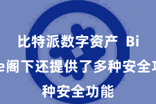 比特派数字资产  Bitpie阁下还提供了多种安全功能